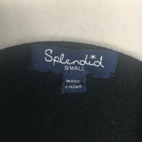 Splendid Long Open Cardigan w/pockets - Black - Picture 3 of 3